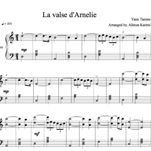 دانلود و خرید نت La valse d'Arnelie Yann Tiersen
