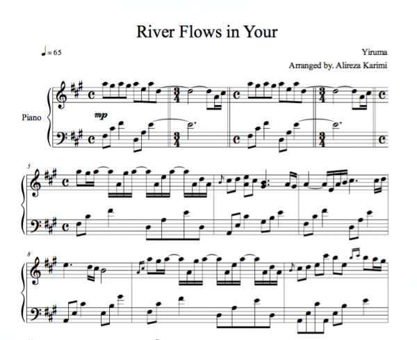 دانلود و خرید نت River flows in your Yiruma