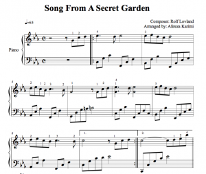 دانلود و خرید نت Song From A Secret Garden